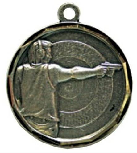 Médaille Laiton Frappée Tir Pistolet 32 Mm - Couleur Selon Stock