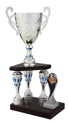 Trophée 3 Colonnes & Figurine Comprise Dans Le Prix - Haut. 51 Cm Bol 14 Cm