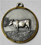 Médaille Laiton Frappée Vache 2 32 Mm - Couleur Selon Stock