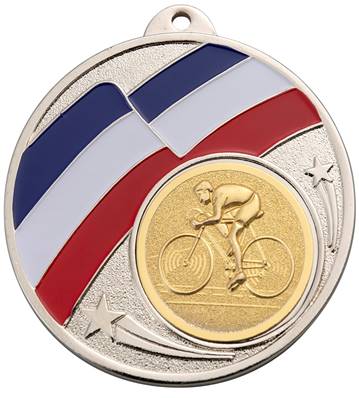 Médaille Personnalisable Tricolore Ø 50 Mm Argent