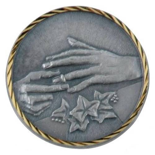 Médaille Mariage Diamantée Ø 70 Argent