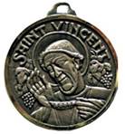Médaille Laiton Frappée Saint Vincent 32 Mm - Couleur Selon Stock