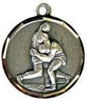 Médaille Laiton Frappée Lutte 32 Mm - Couleur Selon Stock