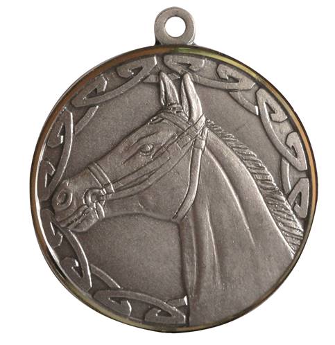 Médaille Laiton Frappée Tête De Cheval 50 Mm - Couleur Selon Stock