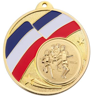 Médaille Personnalisable Tricolore Ø 50 Mm Or