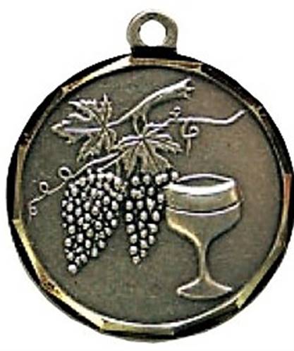 Médaille Laiton Frappée Vigne Et Vin 32 Mm - Couleur Selon Stock