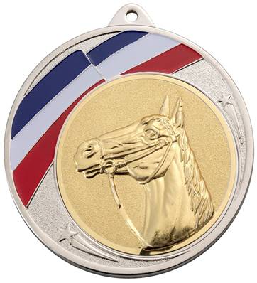 Médaille Personnalisable Tricolore Ø 70 Mm Argent