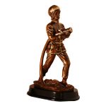 Trophée Résine Pompier Bronze - Haut. 25 Cm Fin De Série