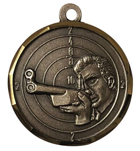 Médaille Laiton Frappée Tir 32 Mm - Couleur Selon Stock