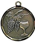 Médaille Laiton Frappée Vigne Et Vin 32 Mm - Couleur Selon Stock