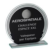 Trophée Verre Noir Et Miroir - Haut. 140 MM